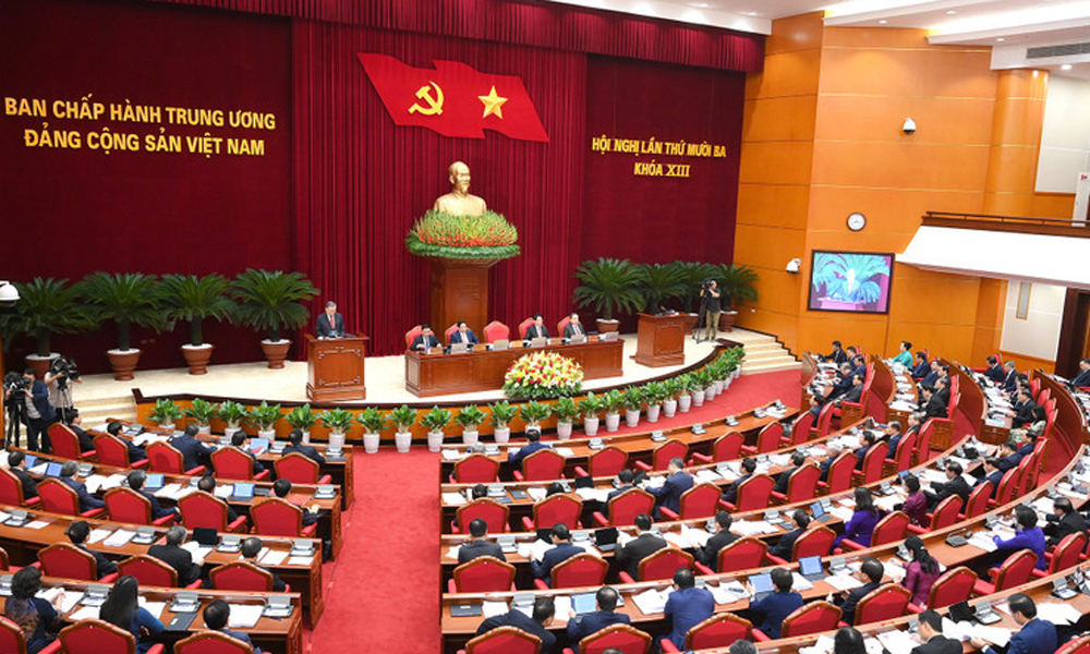 Quang cảnh hội nghị Trung ương 13, khóa XIII.