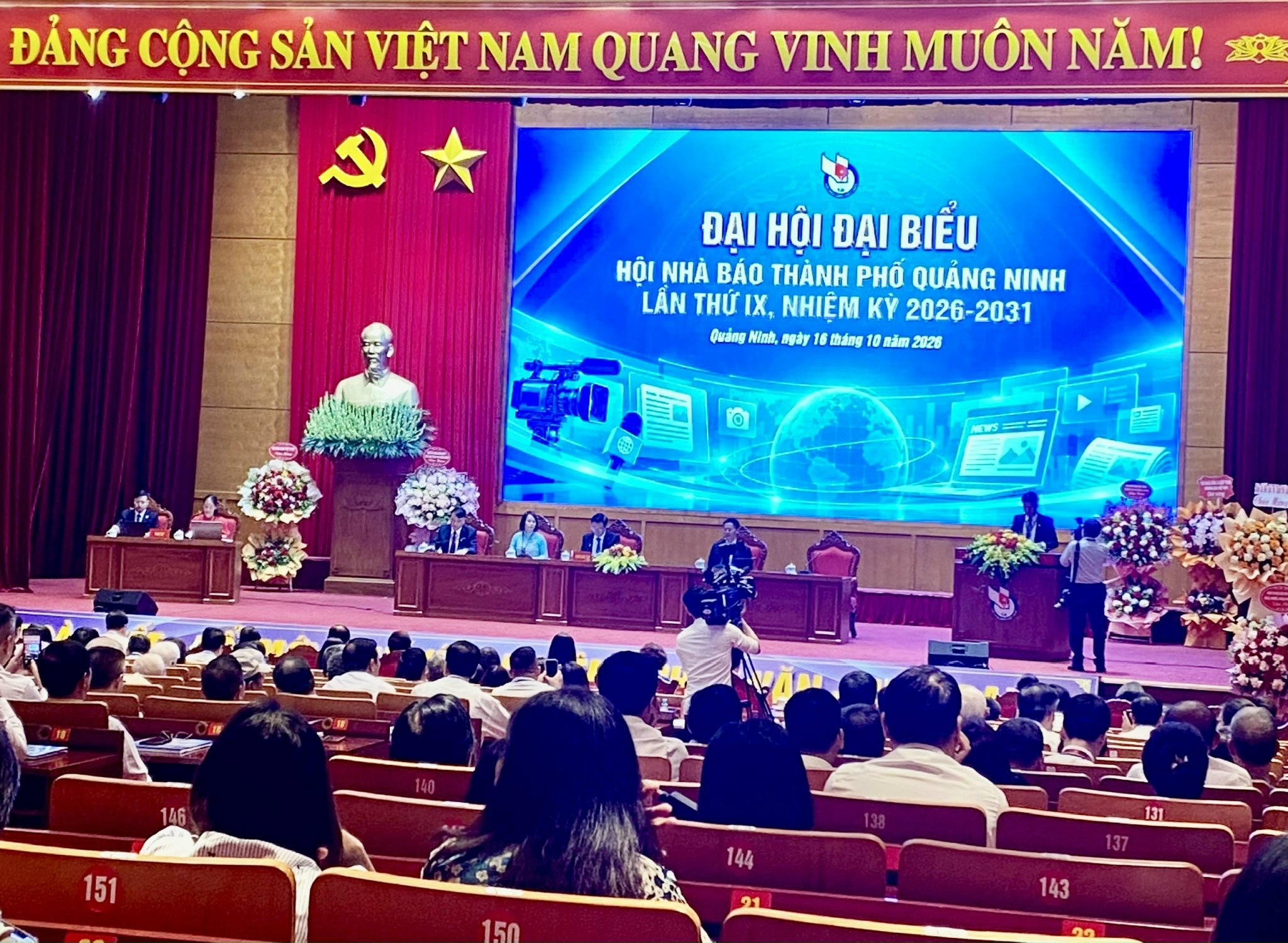 Quang cảnh Đại hội đại biểu Hội Nhà báo thành phố Quảng Ninh.