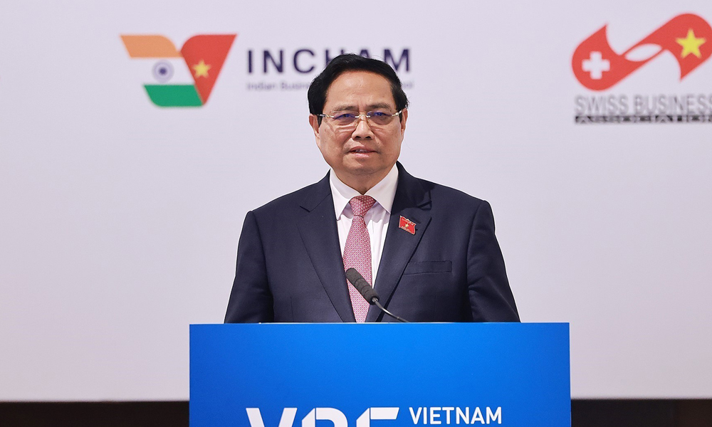 Thủ tướng Chính phủ Phạm Minh Chính phát biểu ý kiến tại Diễn đàn Doanh nghiệp Việt Nam (VBF) năm 2025.