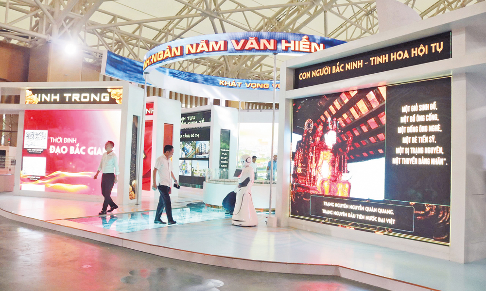 Không gian trưng bày của tỉnh Bắc Ninh tại Triển lãm. Ảnh: Thuận Thảo.