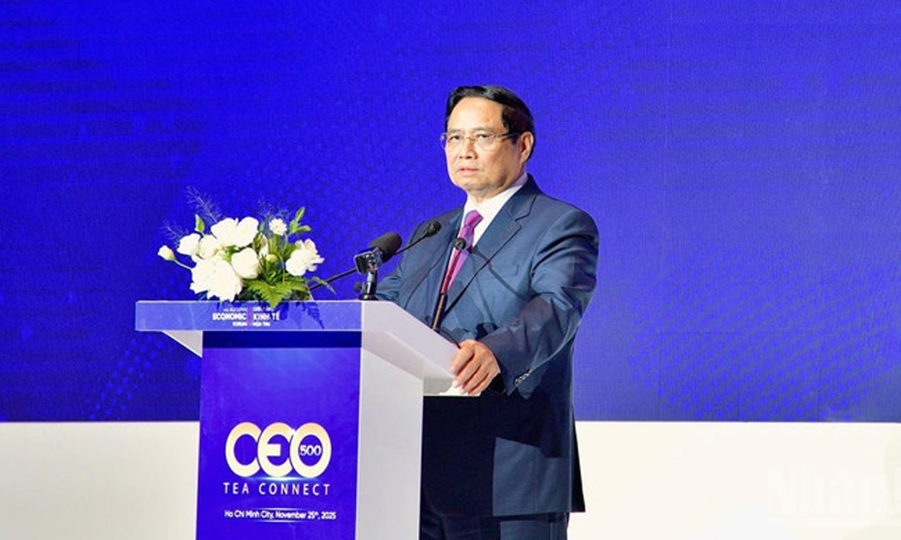 Thủ tướng Chính phủ Phạm Minh Chính phát biểu ý kiến tại Chương trình “CEO 500 - TEA CONNECT”.