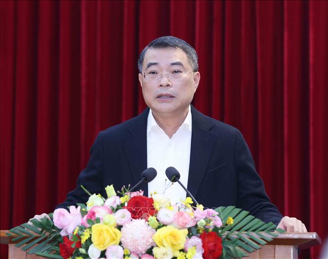 Đồng chí Lê Minh Hưng, Uỷ viên Bộ Chính trị, Bí thư Trung ương Đảng, Trưởng Ban Tổ chức Trung ương phát biểu chỉ đạo hội nghị. Ảnh: Phương Hoa/TTXVN