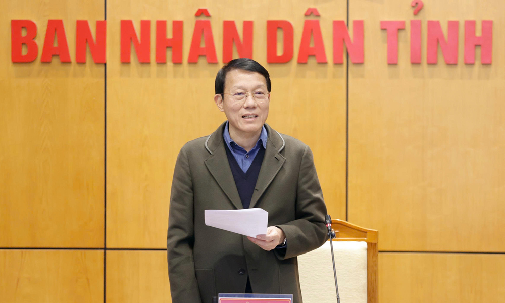 Đại tướng Lương Tam Quang phát biểu tại buổi làm việc.