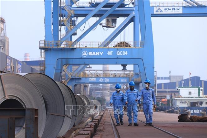 Thép thành phẩm được dự kiến sẽ tăng trong năm 2024. Ảnh: Tuấn Anh/TTXVN