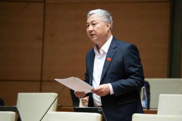 Đại biểu Trần Văn Lâm trong phiên thảo luận tại hội trường của Quốc hội, sáng 30/10.