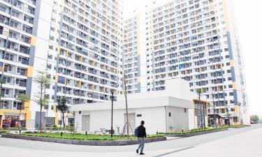 Dự án nhà ở xã hội Evergreen Bắc Giang (phường Nếnh) cung cấp hàng nghìn căn hộ. Ảnh: Trịnh Lan.

