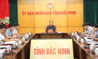 Đồng chí Phạm Văn Thịnh chủ trì tại điểm cầu tỉnh Bắc Ninh.