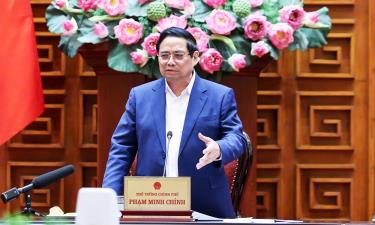 Thủ tướng Chính phủ Phạm Minh Chính phát biểu ý kiến tại cuộc họp. (Ảnh: TTXVN)