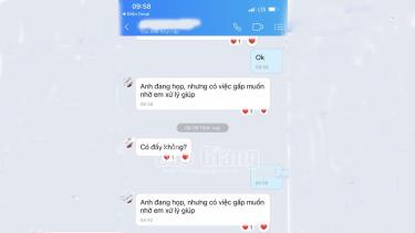 Nội dung đối tượng giả danh lãnh đạo ngành tỉnh để nhắn tin lừa đảo trên mạng xã hội.