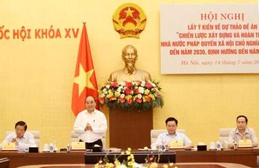 Chủ tịch nước Nguyễn Xuân Phúc, Trưởng Ban Chỉ đạo tại buổi làm việc với Đảng đoàn Quốc hội.