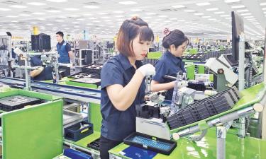 Dây chuyền sản xuất của Công ty trách nhiệm hữu hạn Samsung Electronics (Khu công nghiệp Yên Phong).