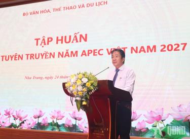 Đồng chí Nguyễn Long Biên, Phó chủ tịch Thường trực UBND tỉnh Khánh Hòa phát biểu chào mừng.